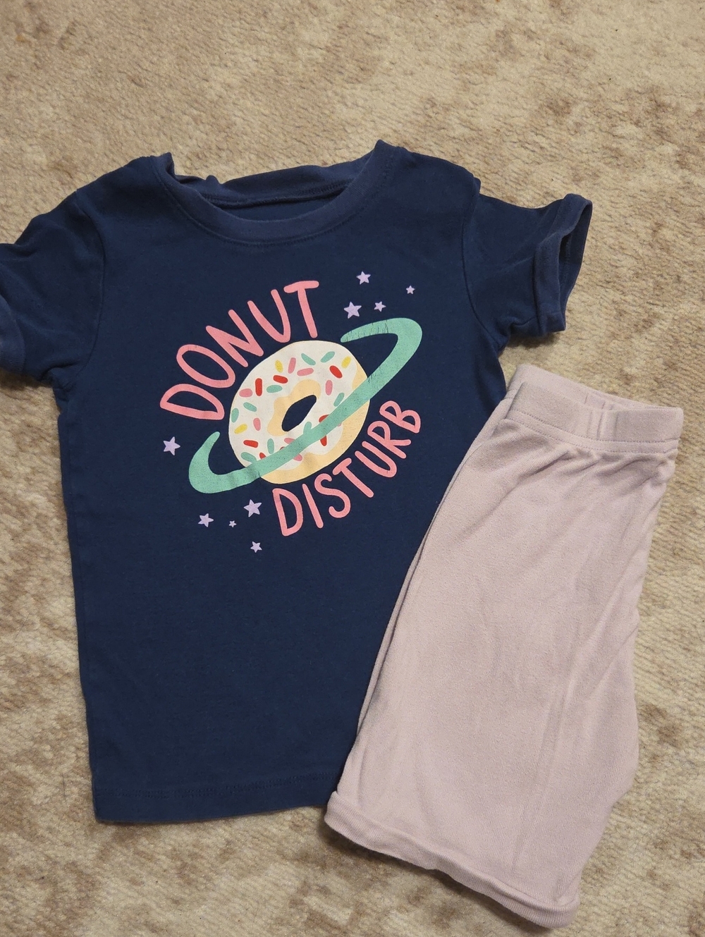 'Donut Disturb' Pajama Set with Light Pink Shorts